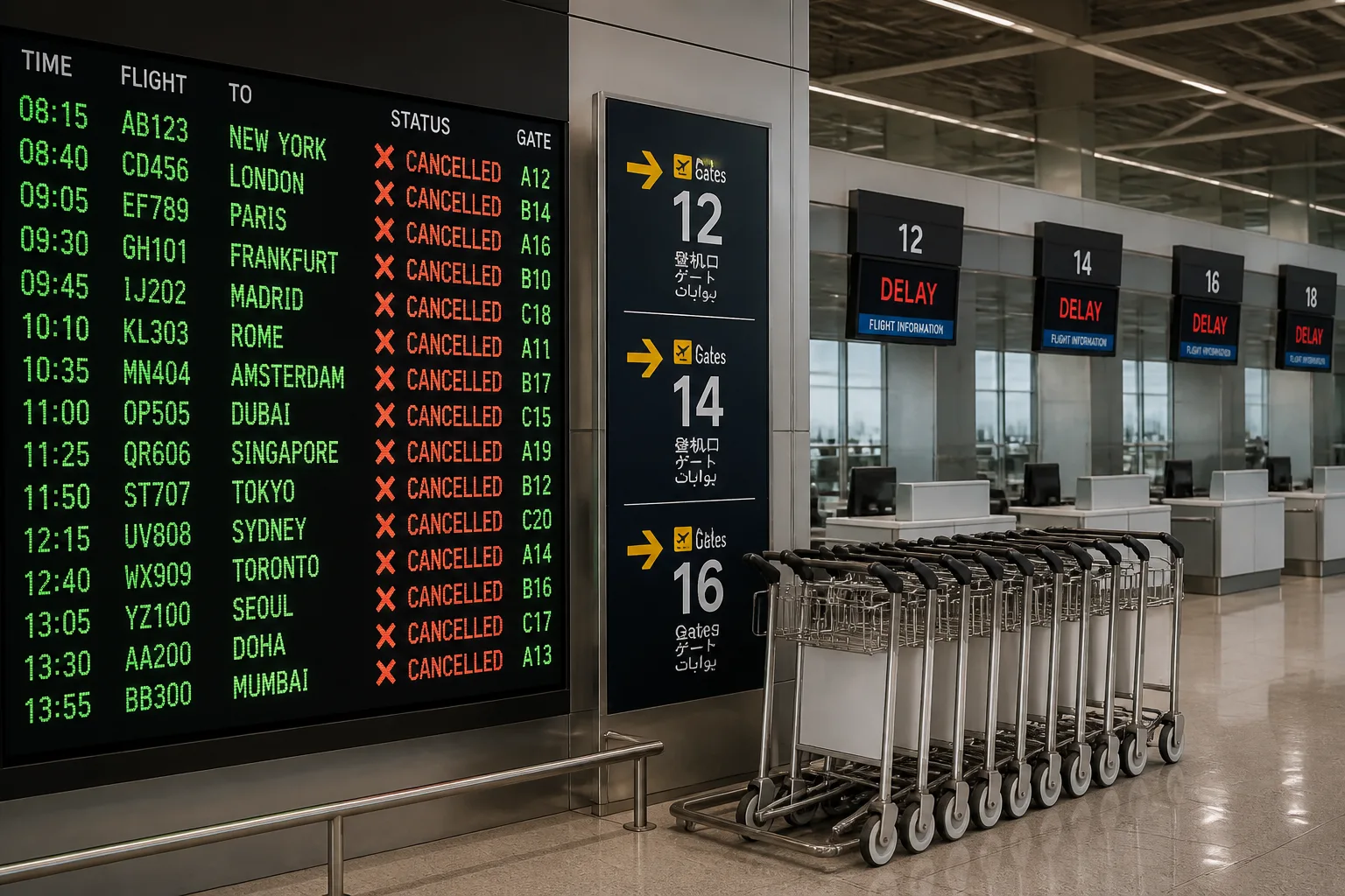 Flight Cancellations and Delays Hit Tel Aviv and Sharjah Airports, Affecting 10 Flights and 122 Connections
