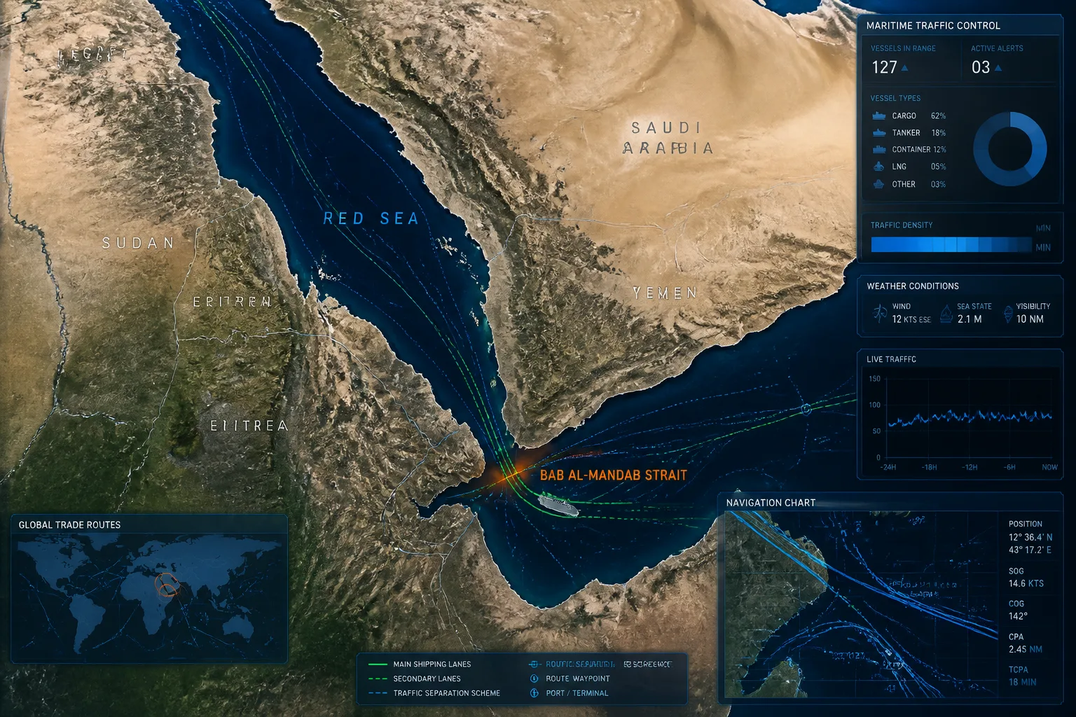 Houthis Announce Closure of Bab al-Mandab Strait to Saudi Shipping, Raising Global Trade Concerns