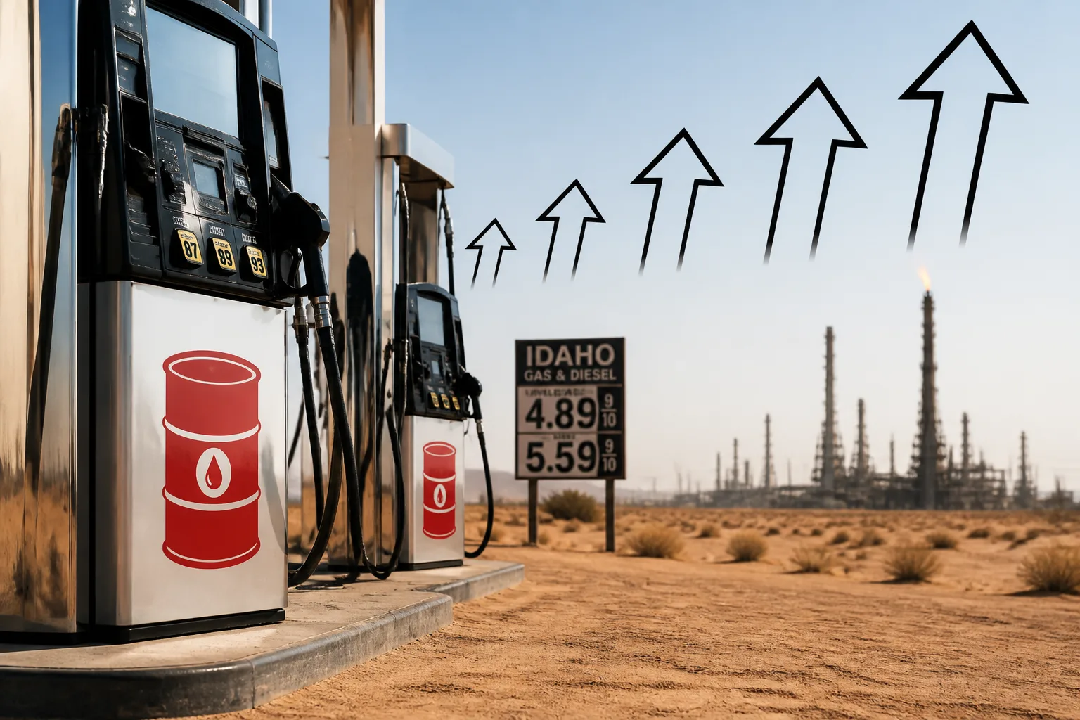 Idaho Gas Prices Rise Amid Middle East Tensions, Crude Oil Near $88 a Barrel
