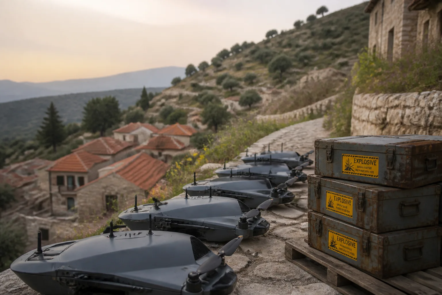 Israeli Drones Drop Explosive Containers on Mansouri, Lebanese Villagers Watch from Hanniyeh